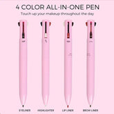 4 Color All-in-1 Waterproof Makeup Pen Eye Lip Brow Liner Highlighter